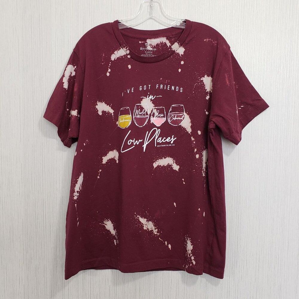 Southern Bliss tie dye I've got friends in low places wine graphic tshirt sz‎ XL